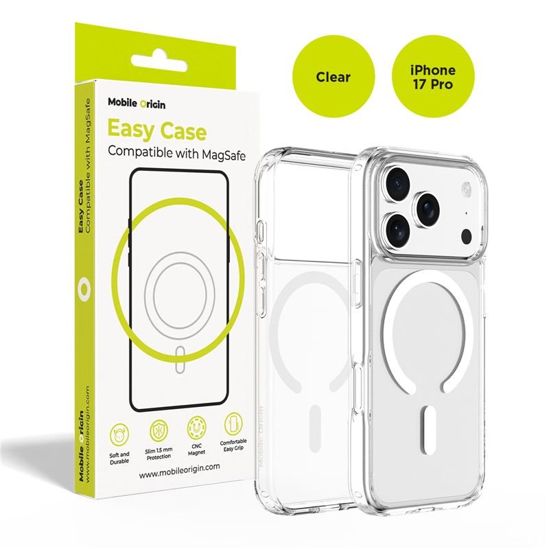 Mobile Origin iPhone 17 Pro - Σκληρή Θήκη με Πλαίσιο Σιλικόνης - Hybrid MagSafe - Διάφανη / White
