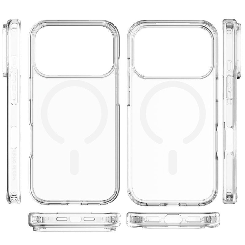 Mobile Origin iPhone 17 Pro - Σκληρή Θήκη με Πλαίσιο Σιλικόνης - Hybrid MagSafe - Διάφανη / White