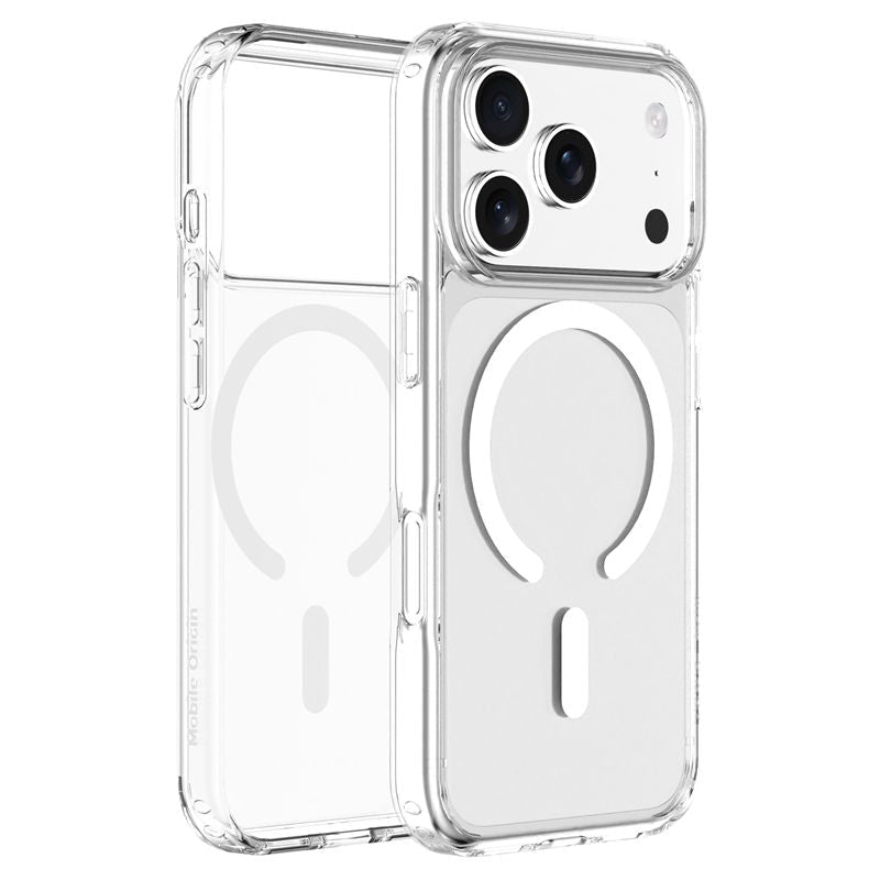 Mobile Origin iPhone 17 Pro - Σκληρή Θήκη με Πλαίσιο Σιλικόνης - Hybrid MagSafe - Διάφανη / White
