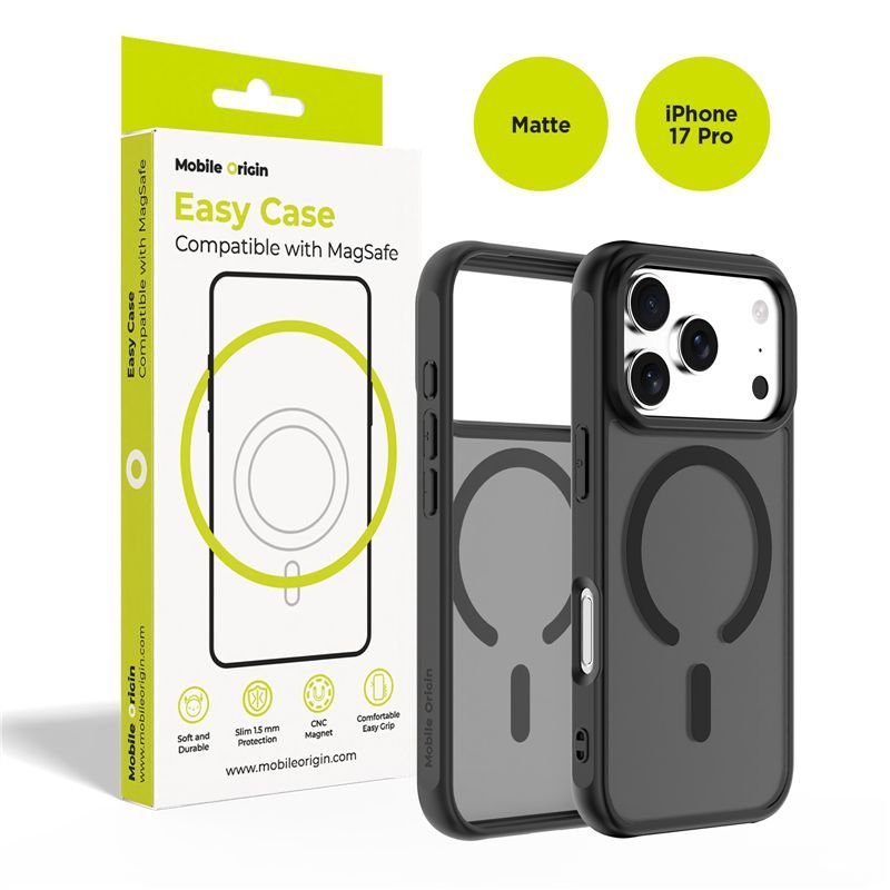 Mobile Origin iPhone 17 Pro - Σκληρή Θήκη με Πλαίσιο Σιλικόνης - Hybrid MagSafe - Matte Black