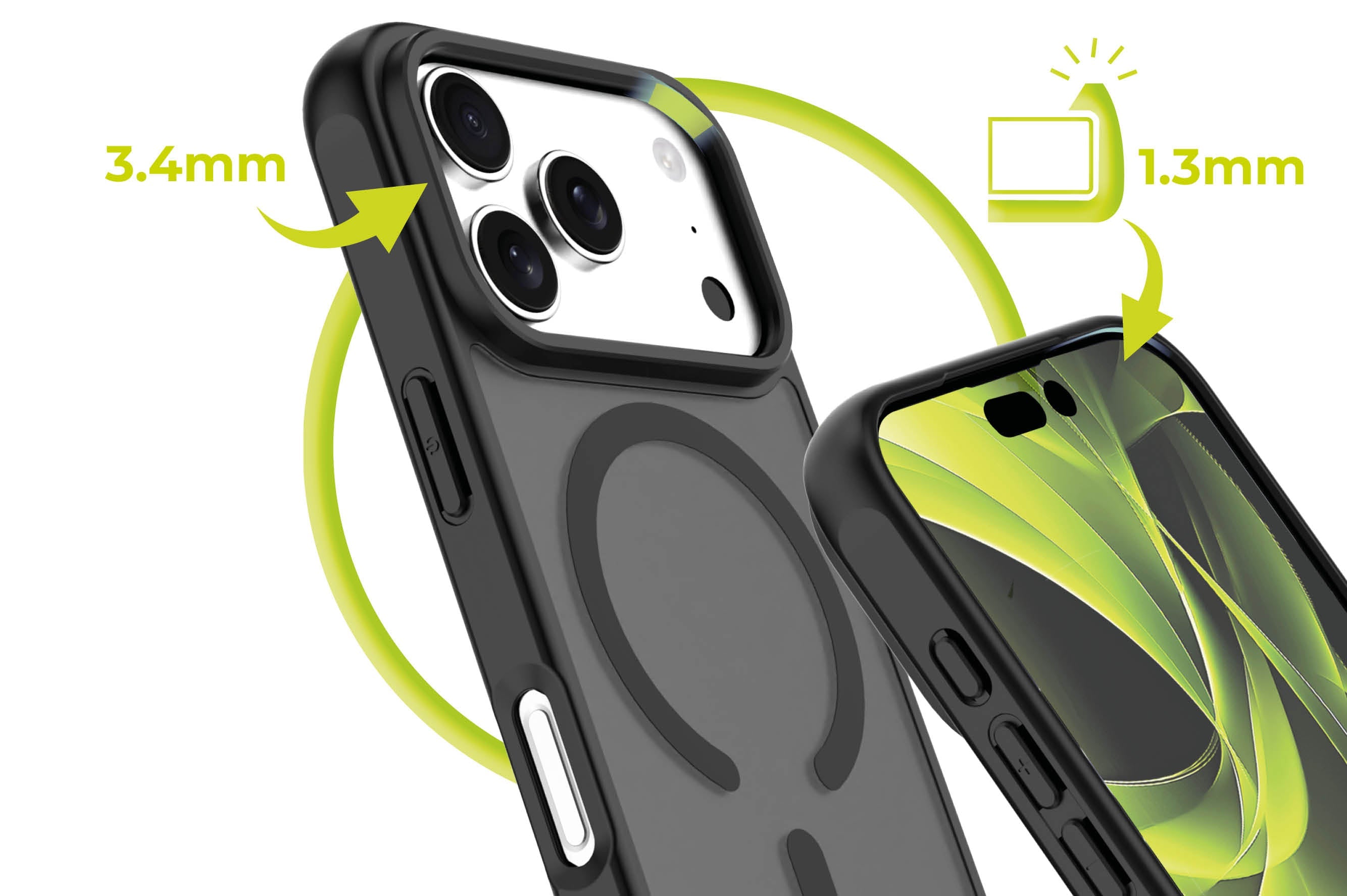 Mobile Origin iPhone 17 Pro - Σκληρή Θήκη με Πλαίσιο Σιλικόνης - Hybrid MagSafe - Matte Black