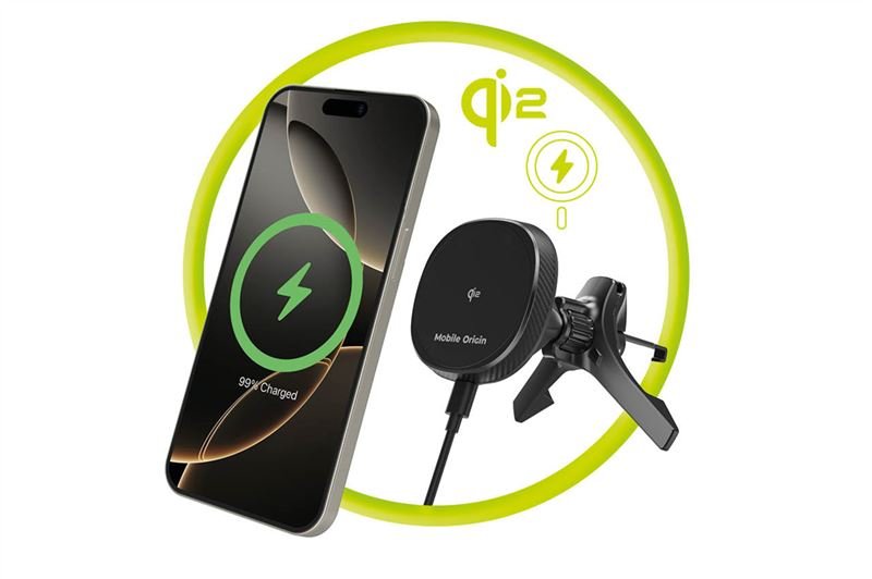 Mobile Origin Μαγνητική Βάση Αυτοκινήτου Αεραγωγού με Ασύρματη Φόρτιση MagSafe Qi2 15W - CA15 - Black