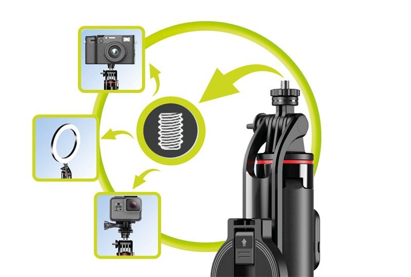 Mobile Origin - Ασύρματο MagSafe Selfie Stick με Τρίποδο και Bluetooth Τηλεχειριστήριο - S1 - Black