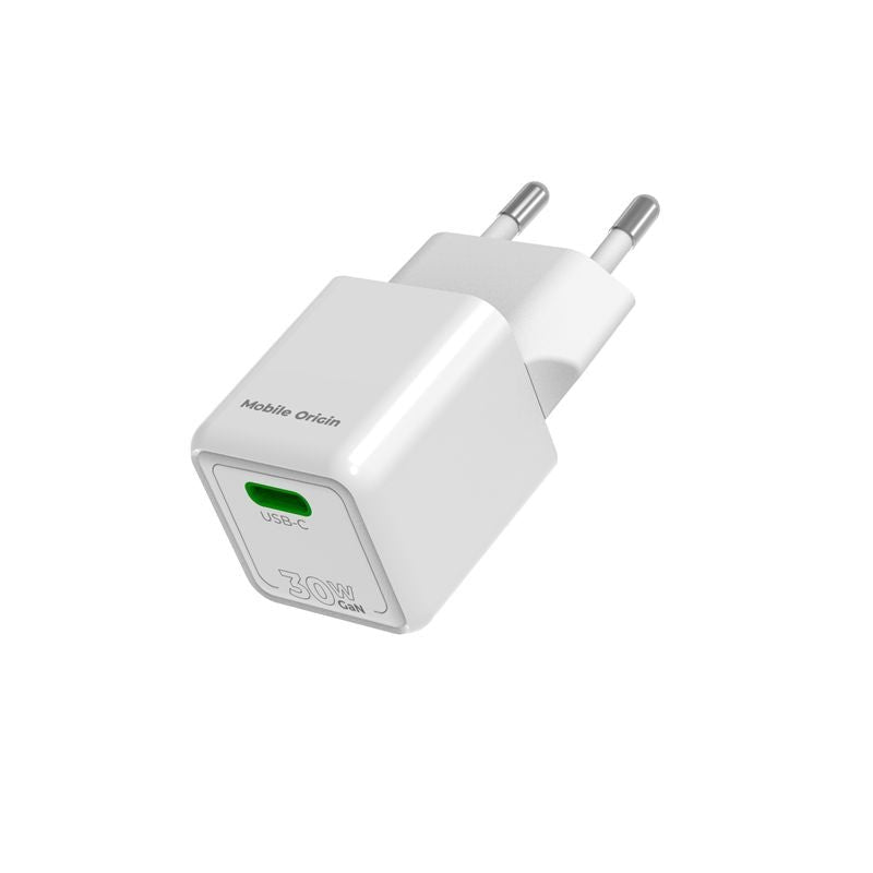 Mobile Origin Οικιακός Φορτιστής Γρήγορης Φόρτισης GaN 30W με 1 Θύρα Type - C - PW23 - White