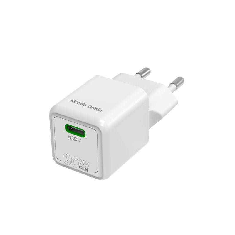 Mobile Origin Οικιακός Φορτιστής Γρήγορης Φόρτισης GaN 30W με 1 Θύρα Type - C - PW23 - White