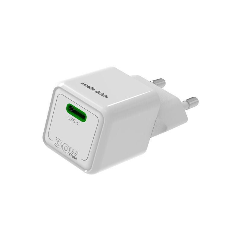 Mobile Origin Οικιακός Φορτιστής Γρήγορης Φόρτισης GaN 30W με 1 Θύρα Type - C - PW23 - White