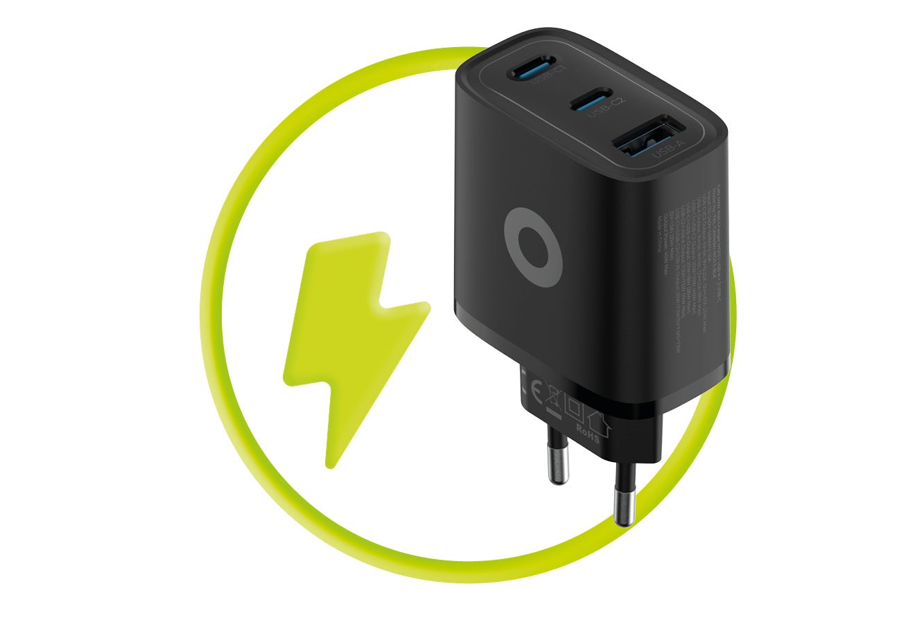 Mobile Origin Οικιακός Φορτιστής Γρήγορης Φόρτισης GaN 40W με 2 Θύρες Type - C και 1 Θύρα USB - MO13 - Black