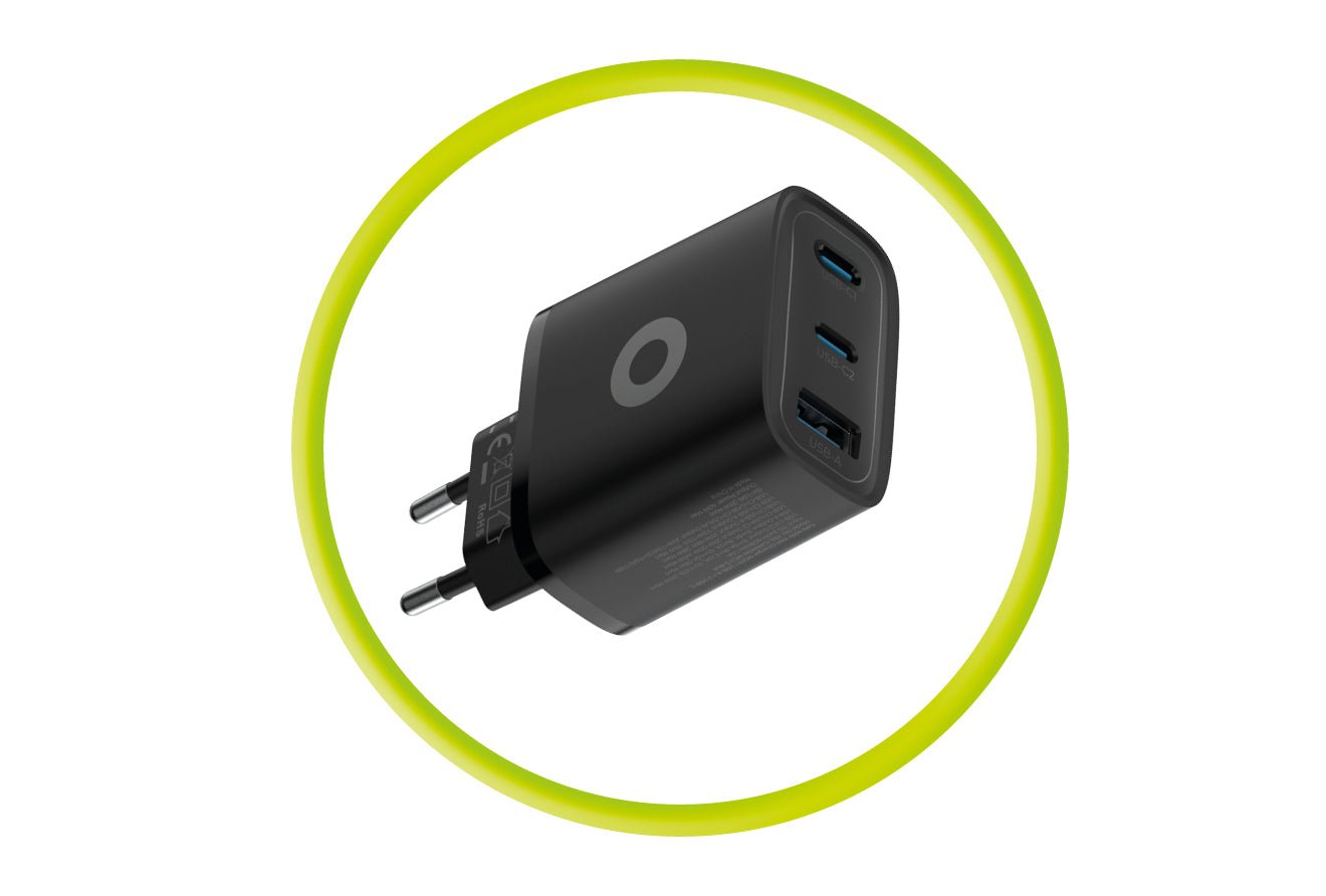 Mobile Origin Οικιακός Φορτιστής Γρήγορης Φόρτισης GaN 40W με 2 Θύρες Type - C και 1 Θύρα USB - MO13 - Black