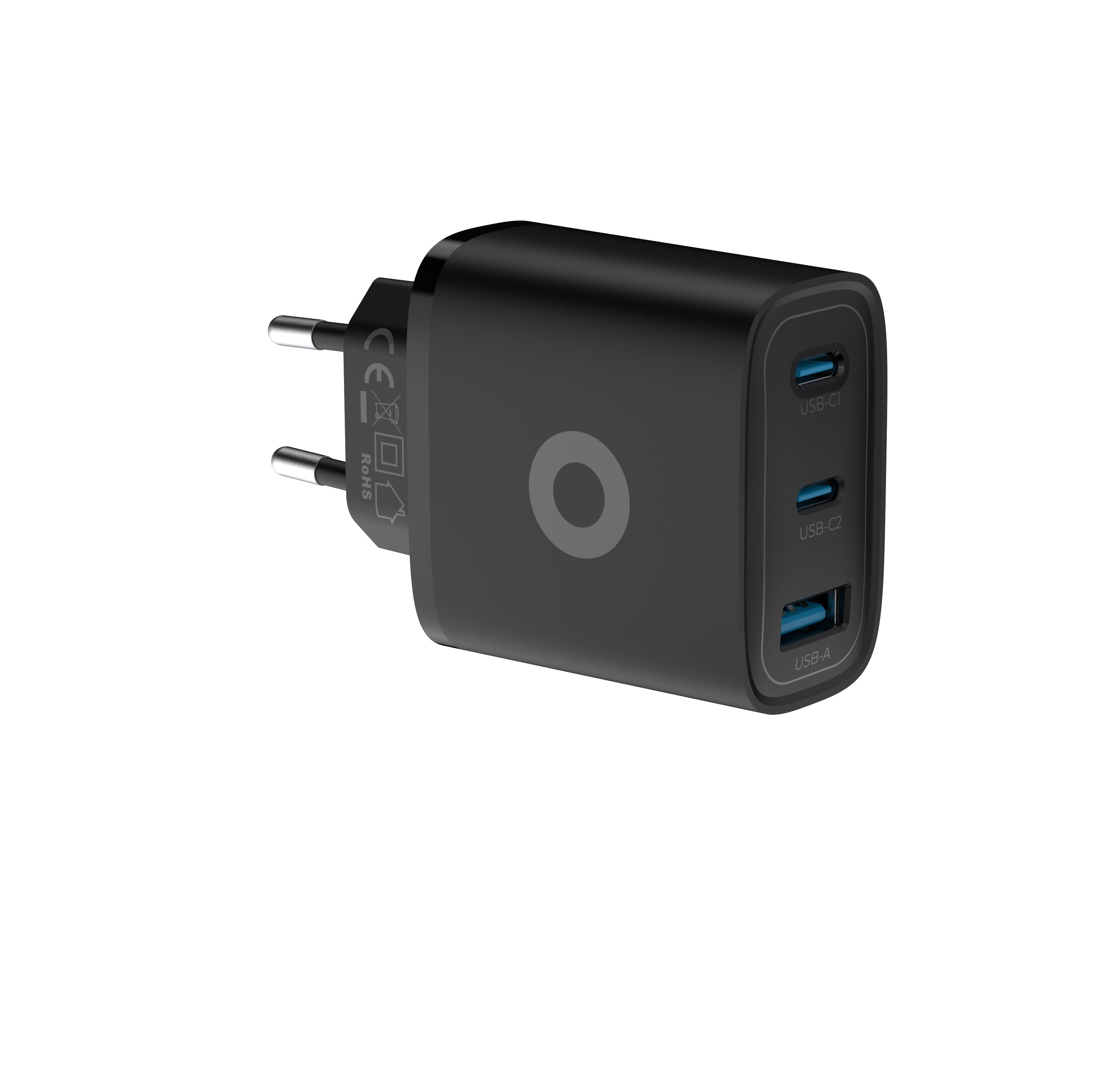 Mobile Origin Οικιακός Φορτιστής Γρήγορης Φόρτισης GaN 40W με 2 Θύρες Type - C και 1 Θύρα USB - MO13 - Black