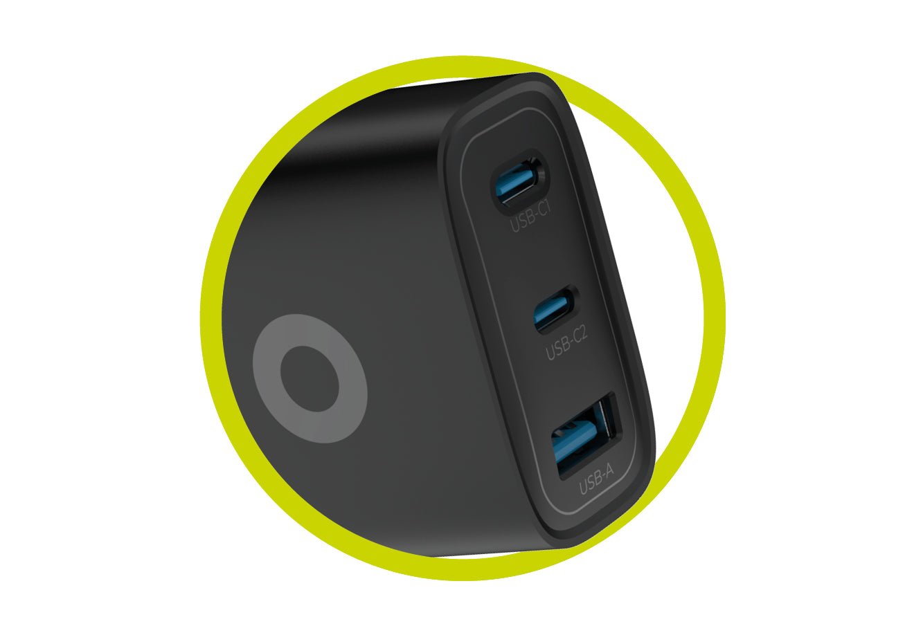 Mobile Origin Οικιακός Φορτιστής Γρήγορης Φόρτισης GaN 40W με 2 Θύρες Type - C και 1 Θύρα USB - MO13 - Black