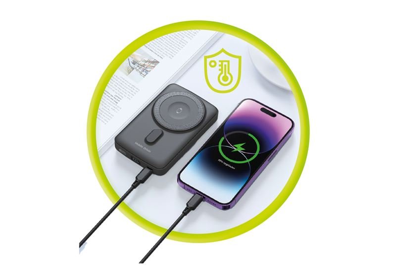 Mobile Origin - Μαγνητικό Ασύρματο MagSafe Power Bank Κινητού 10.000mAh - PB9 - Black