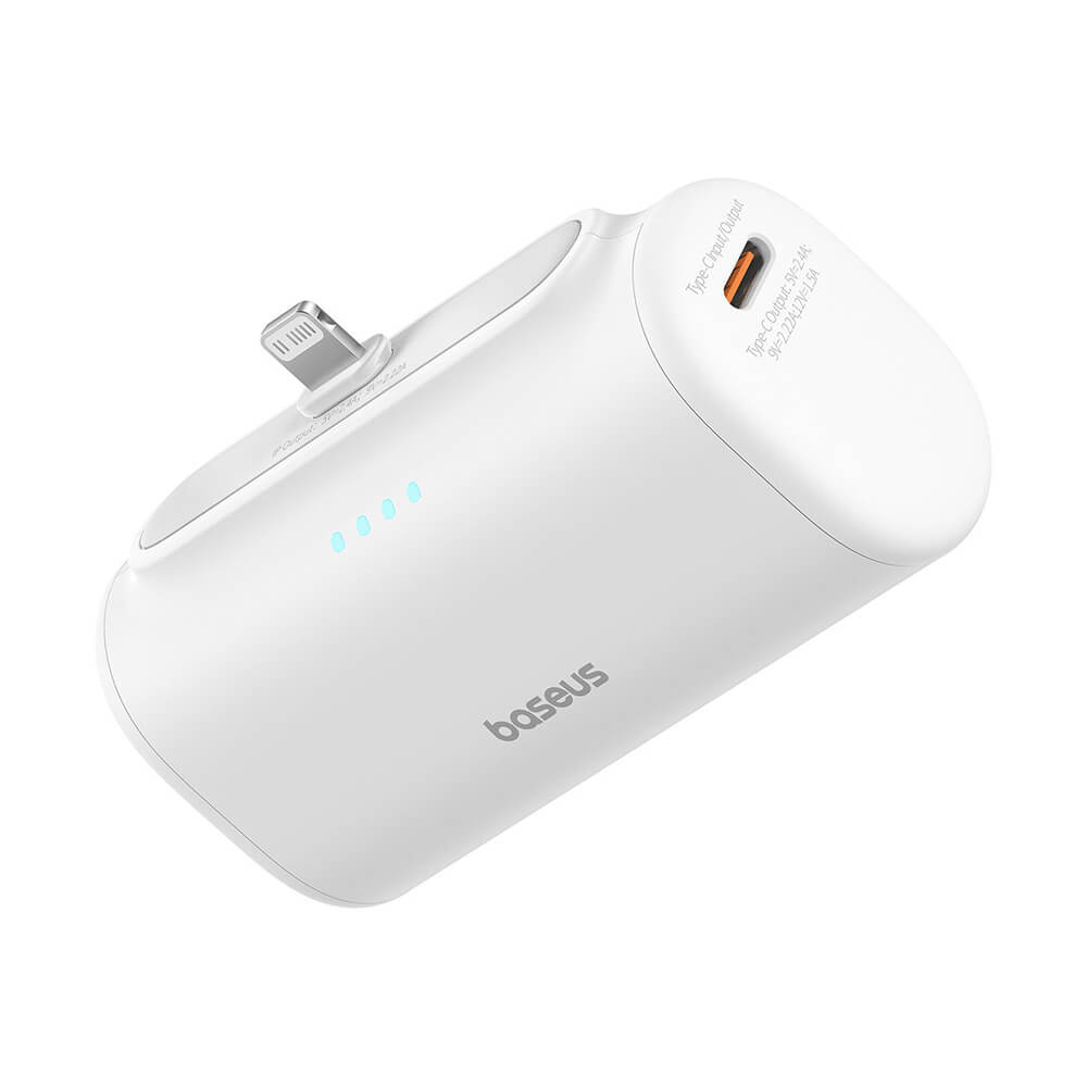 Baseus Compact Series Lightning - PowerBank 5000mAh 20W με Καλώδιο Type - C to Type - C - White - P10068307213 - 00