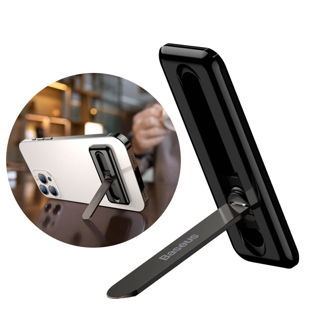 Baseus Self - Adhesive Foldable Phone Holder - Αυτοκόλλητο Stand Κινητού - Black - LUXZ000001