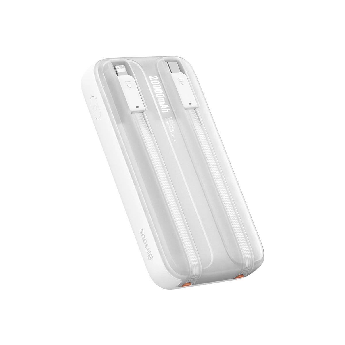 Baseus Comet Series PowerBank 20000mAh 22.5W με Ενσωματωμένα Καλώδια Type - C και Lightning - White - PPMD020102