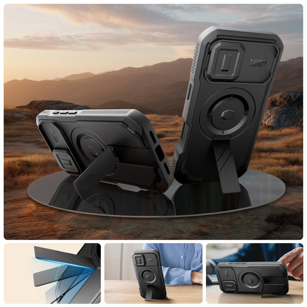 Tech - Protect iPhone 17 - Kevlar MagSafe - Σκληρή Θήκη με Προστασία για την Οθόνη / την Κάμερα και Stand - Black