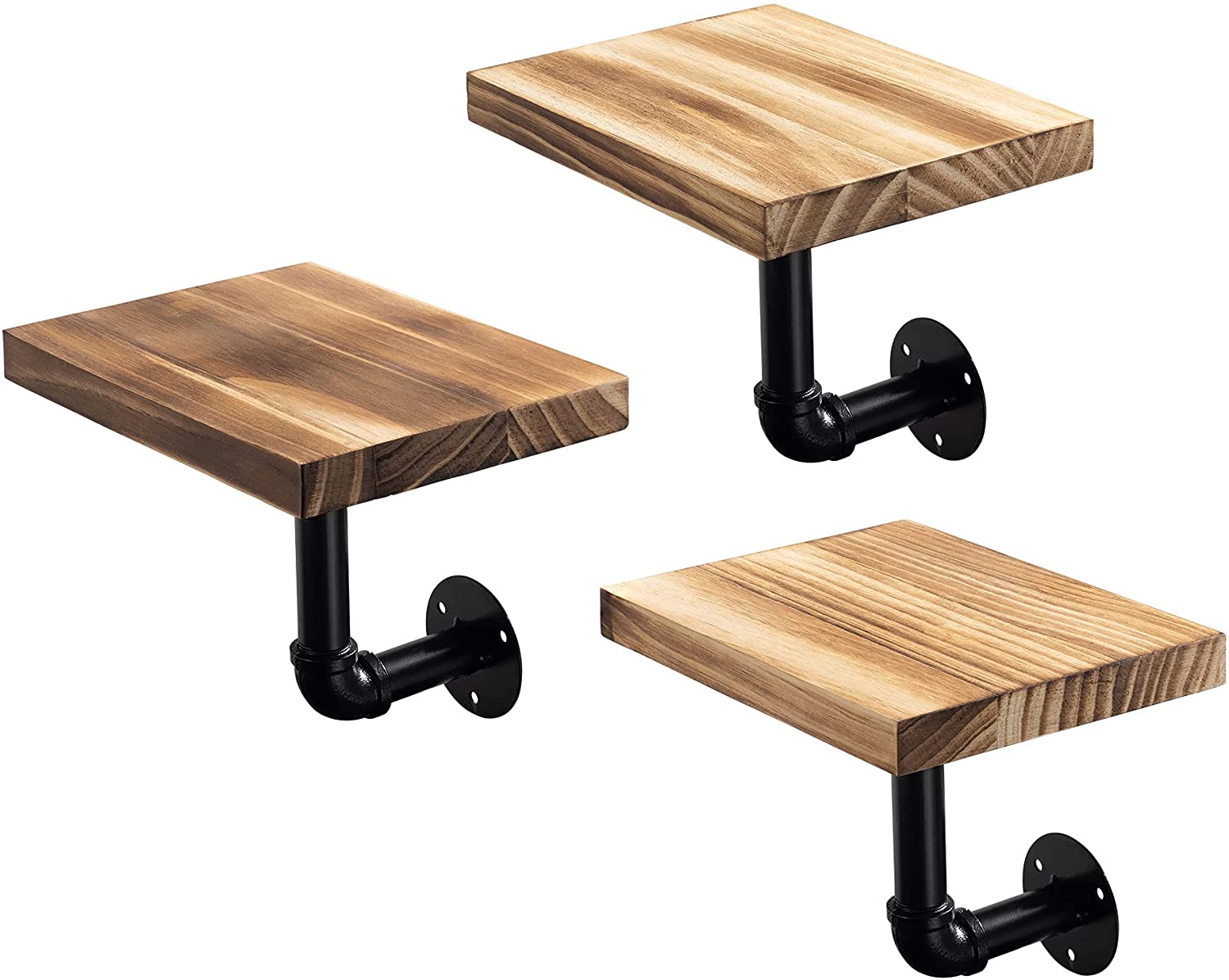 Navaris Σετ 3 Ράφια με Βάση - 15 x 20 x 18 cm - Brown - 50683.1.05