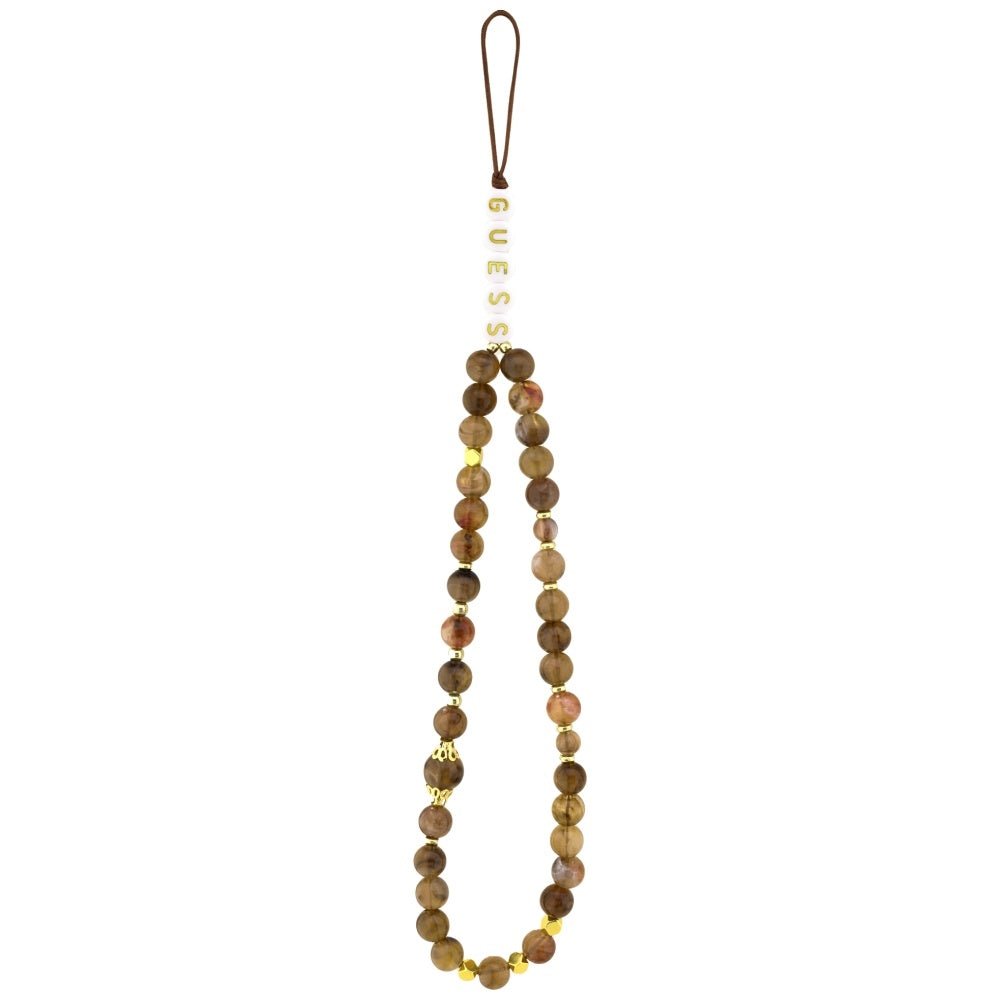 Guess iPhone 17 - 4G Strap Triangle Logo MagSafe - Σκληρή Θήκη με Επένδυση Συνθετικού Δέρματος και Λουράκι - Brown - GUHMP17SP4TSDPPSW