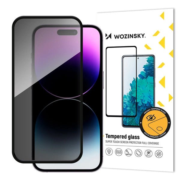 Wozinsky iPhone 16 Pro Max 9H Anti - Spy Full Screen Full Glue Tempered Glass Αντιχαρακτικό Γυαλί Οθόνης - Black