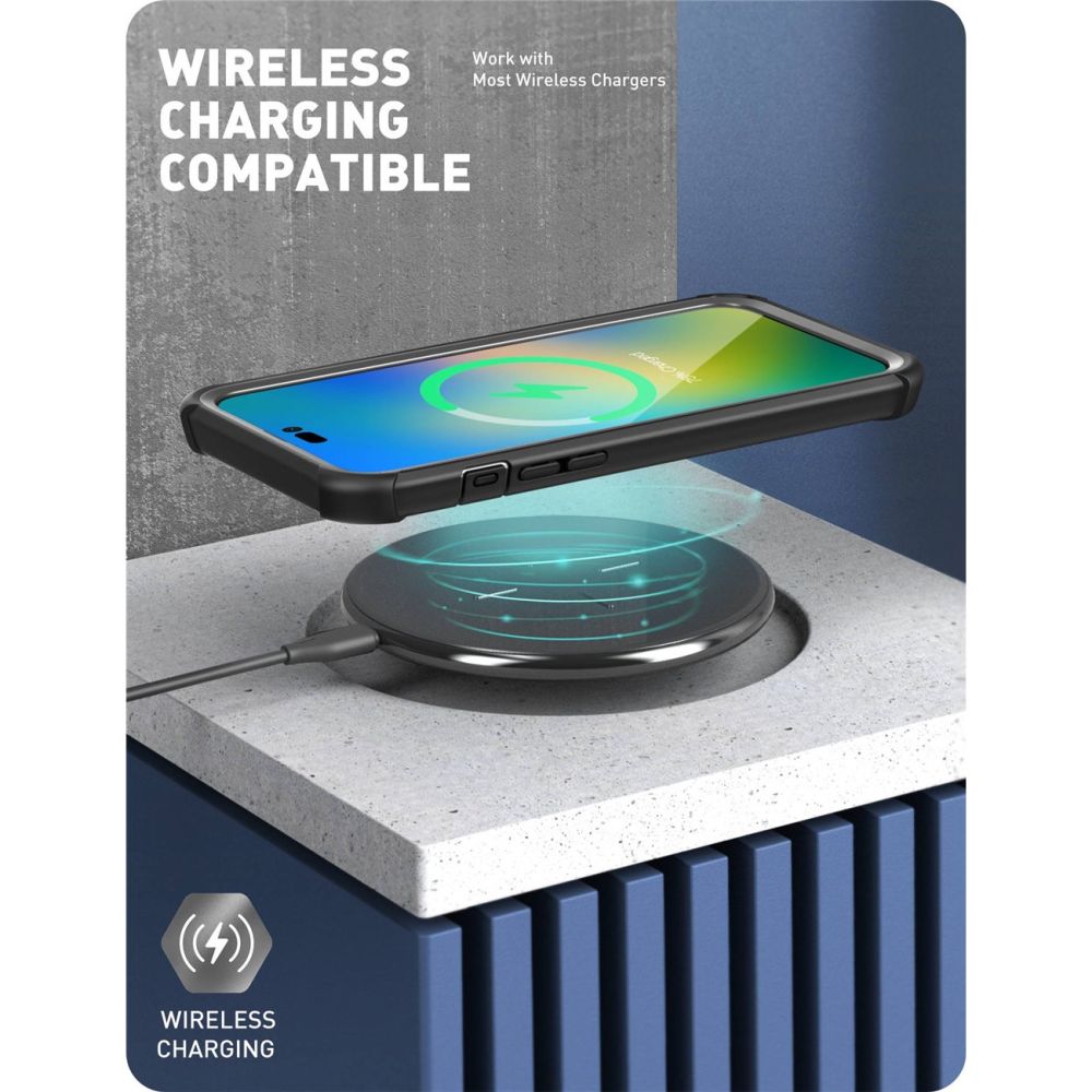 i - Blason iPhone 14 Pro Max Ares Σκληρή Θήκη με Πλαίσιο Σιλικόνης και Προστασία Οθόνης - Black