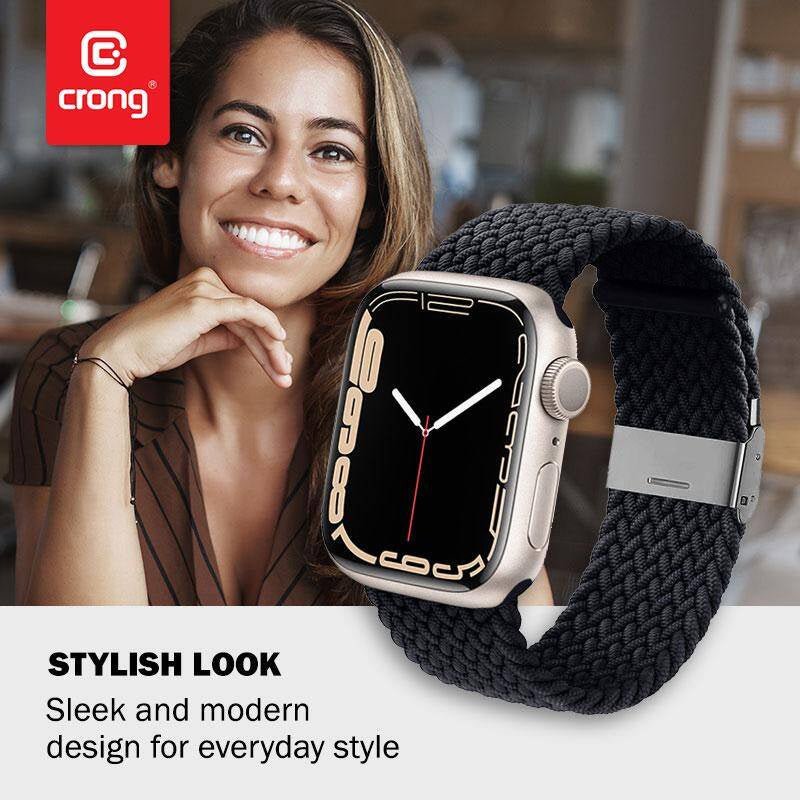 Crong Λουράκι Apple Watch 2/3/4/5/6/7/8/9/10/11 - SE (1/2/3) - 38/40/41/42mm Wave Band - Graphite