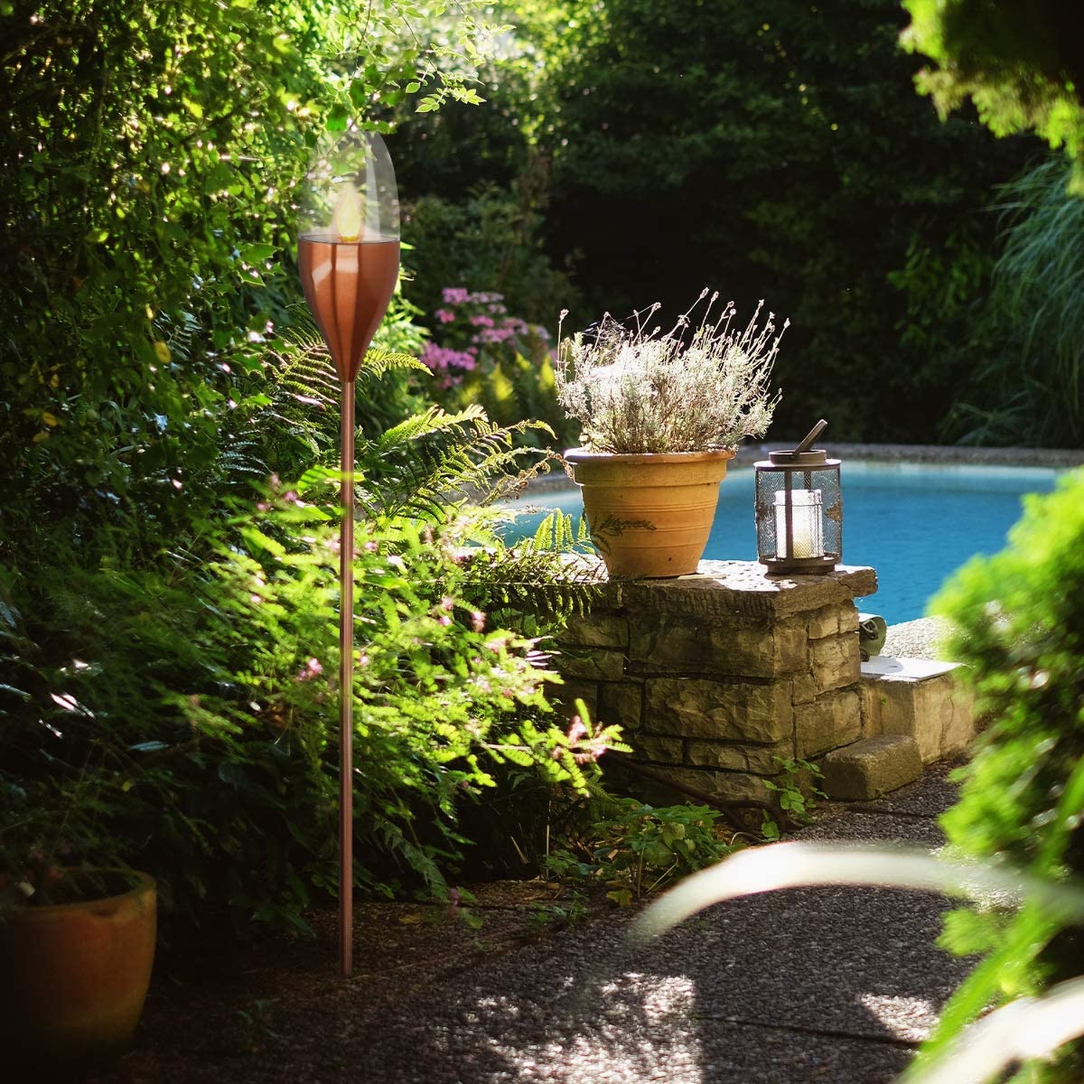 Navaris Outdoor Solar Torch Lights Διακοσμητικά Φώτα Κήπου - Copper - 47538.27.04