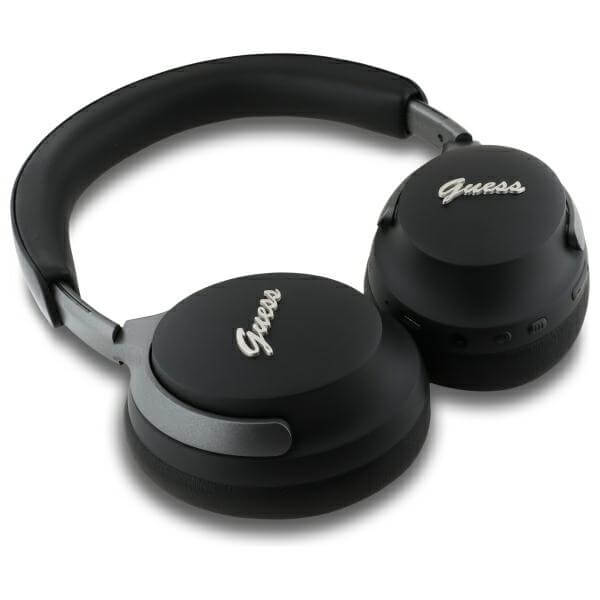 Guess Over - Ear Metal Script Logo - Ασύρματα Bluetooth Ακουστικά ANC - Black