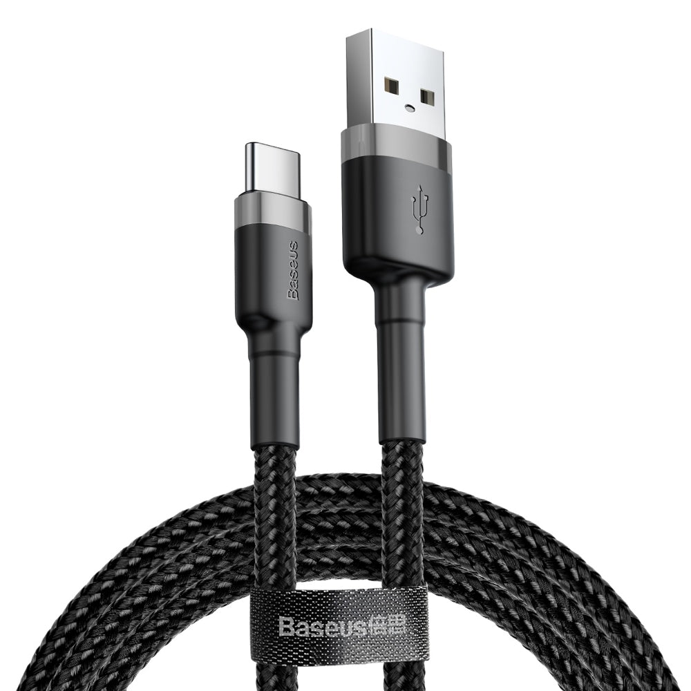 Baseus Cafule Cable Type - C QC 3.0 3A - Καλώδιο Γρήγορης Φόρτισης Type - C 0,5M - Black / Grey - CATKLF - AG1