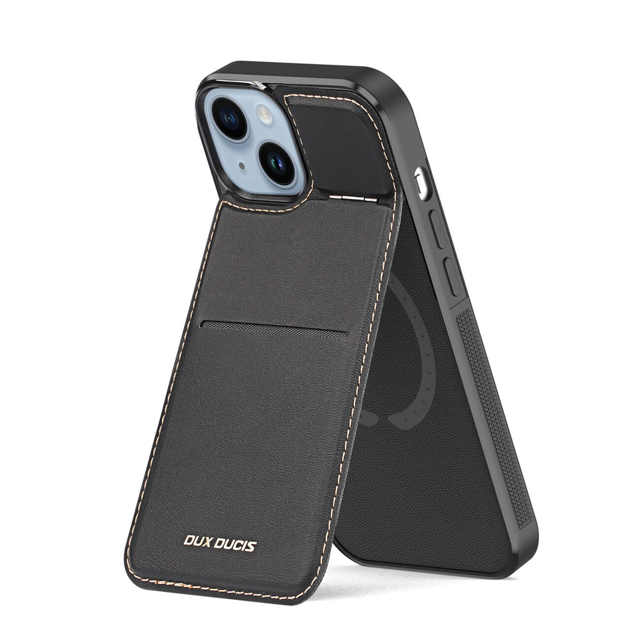 Dux Ducis iPhone 15 Rafi Mag Anti - RFID 3in1 Θήκη με Υποδοχή για Κάρτες / Stand και MagSafe - Black