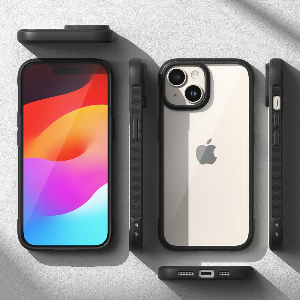 Ringke iPhone 15 Fusion Bold Σκληρή Θήκη με Πλαίσιο Σιλικόνης - Black / Διάφανη