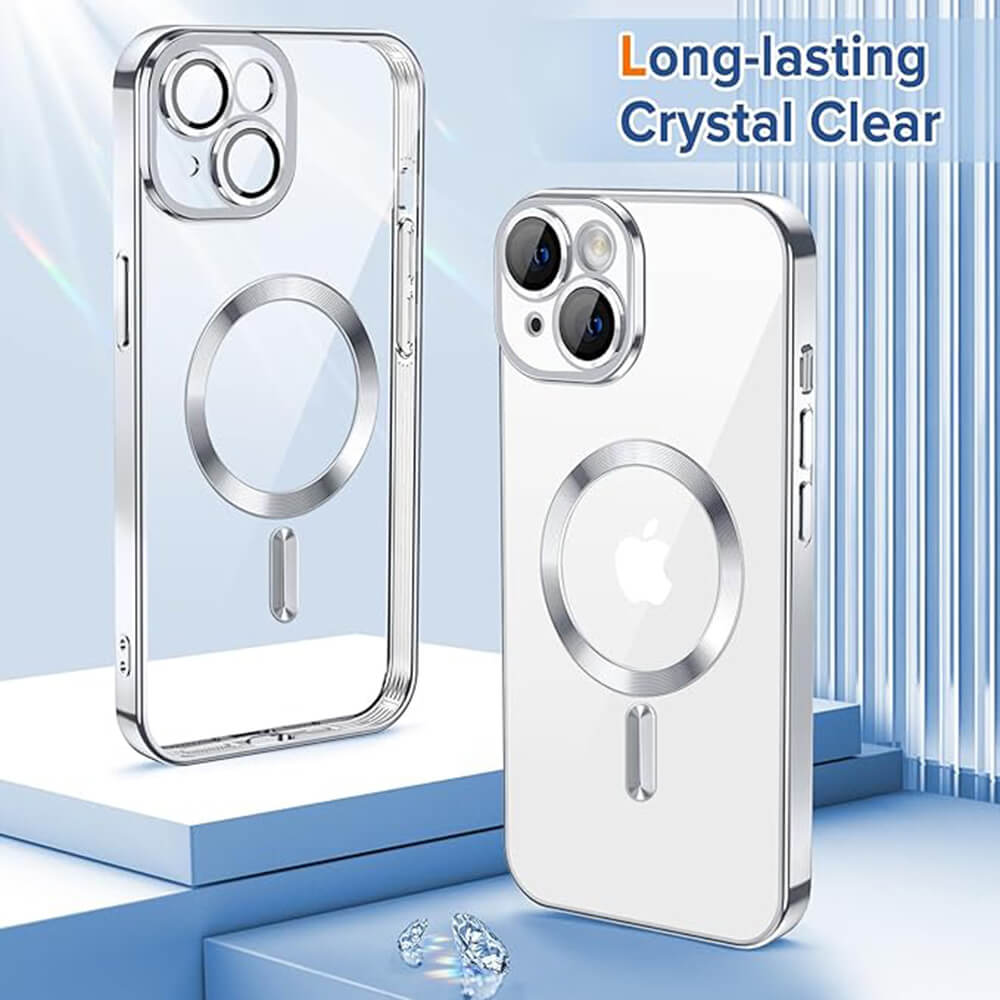 Techsuit iPhone 15 - Luxury Crystal MagSafe - Θήκη Σιλικόνης - Silver