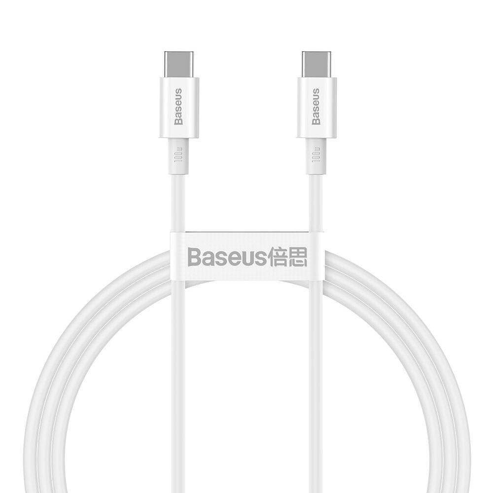 Baseus Superior Cable Type - C 5A PD 100W - Καλώδιο Γρήγορης Φόρτισης Type - C to Type - C 1M - White - CATYS - B02
