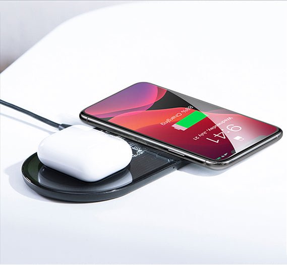 Baseus Simple 2in1 Wireless Charger for Smartphones - Ασύρματος Φορτιστής Qi Charge 15W - Μαύρο / Διάφανο - WXJK - A01
