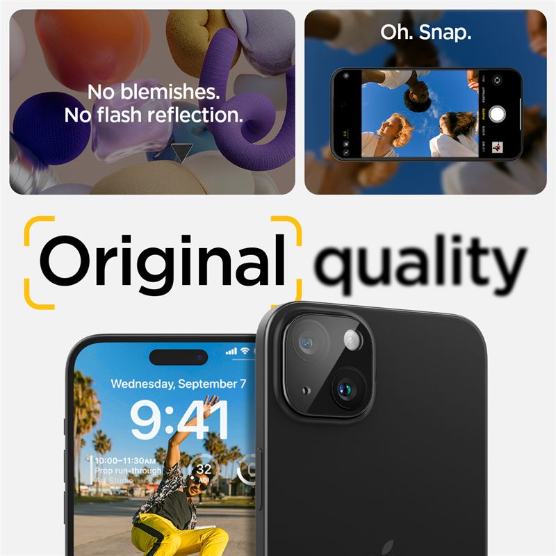 Spigen iPhone 15 / 15 Plus Aparatu Optik.TR Αντιχαρακτικό Γυαλί για την Κάμερα - 2 Τεμάχια - Black