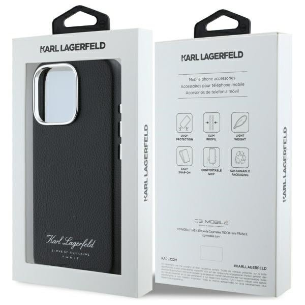 Karl Lagerfeld iPhone 16 Pro Max - FW Hotel RSG Σκληρή Θήκη με Επένδυση Συνθετικού Δέρματος - Black - KLHCP16XPGWCMKHK