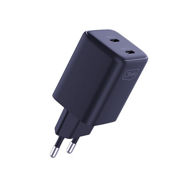 3MK Hyper 45W PD Οικιακός Φορτιστής Γρήγορης Φόρτισης με 2 Θύρες Type - C και 2 Καλώδια Type - C to Type - C - Black