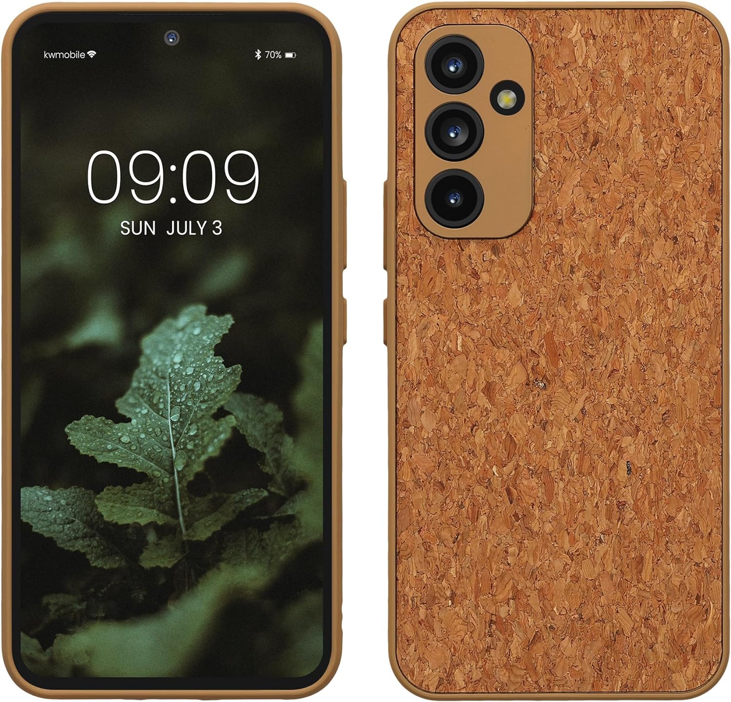 KW Samsung Galaxy A54 5G Σκληρή Θήκη από Φελλό με Πλαίσιο Σιλικόνης - Light Brown - 61424.24