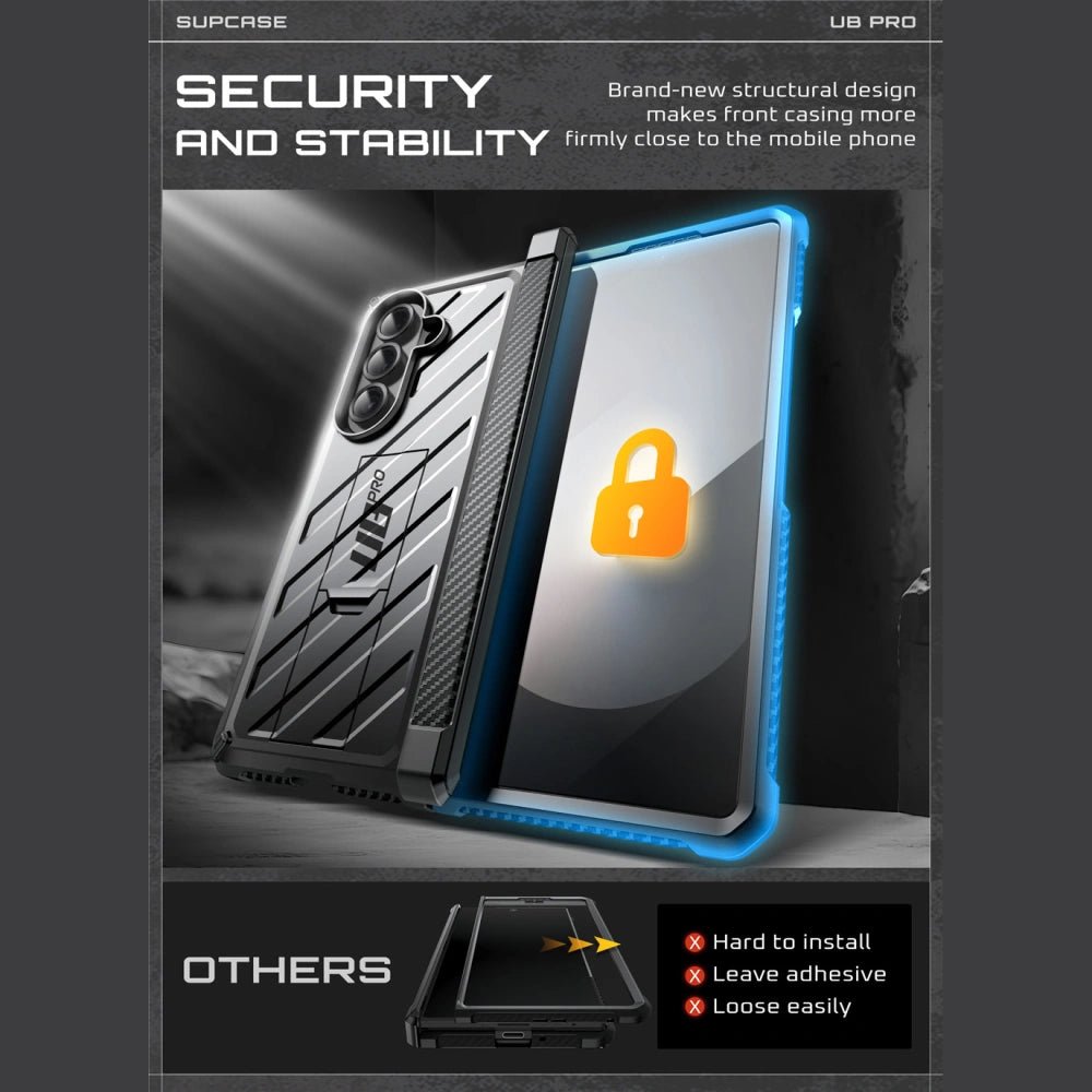 Supcase Samsung Galaxy Z Fold7 - Unicorn Beetle Pro - Σκληρή Θήκη με Προστασία Οθόνης και Stand - Black