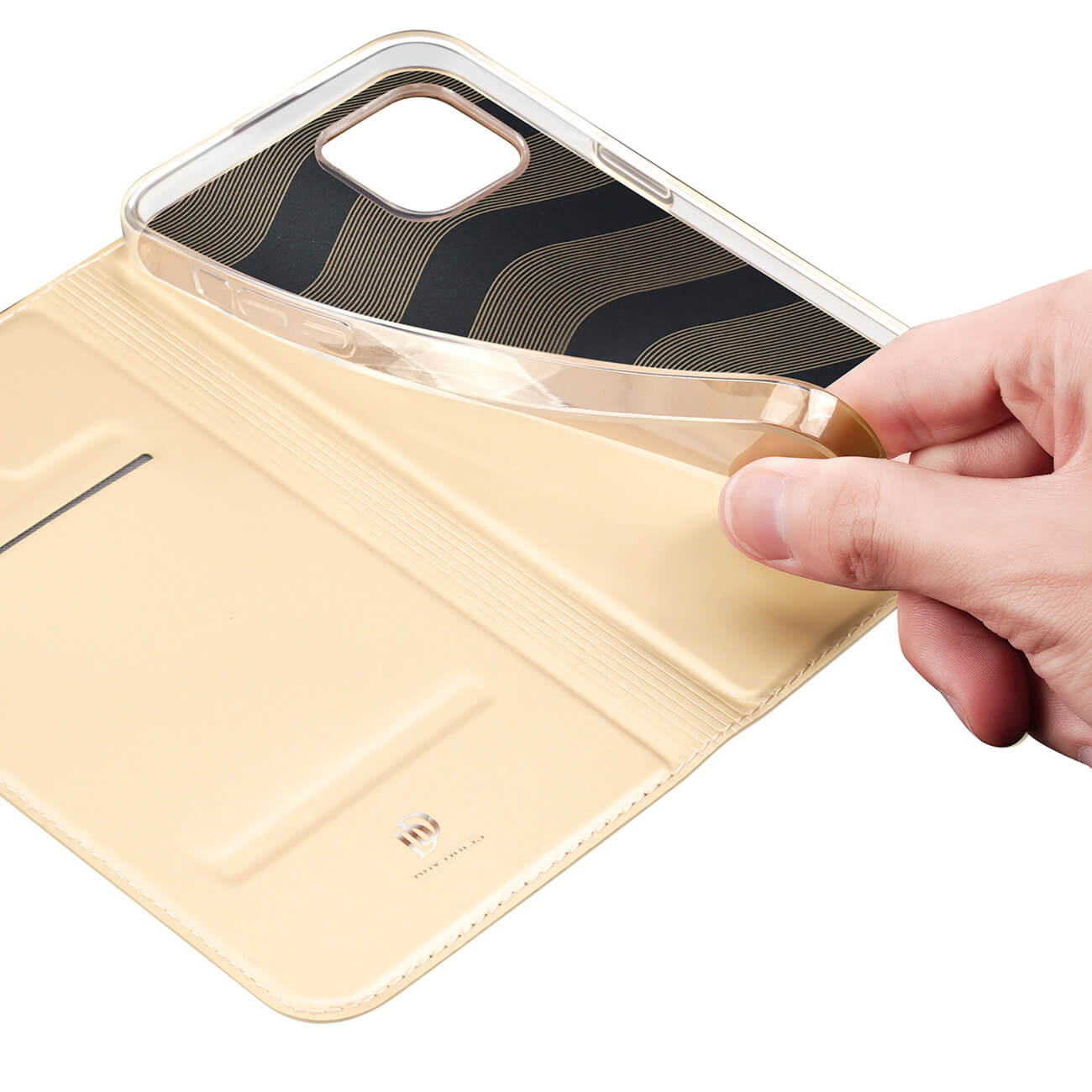 Dux Ducis iPhone 14 Plus Flip Stand Case Θήκη Βιβλίο - Gold