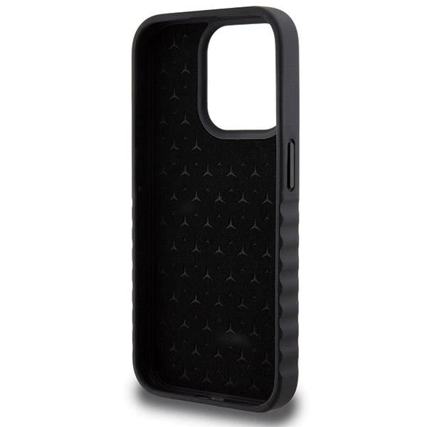 Mercedes iPhone 15 Pro Smooth Leather Σκληρή Θήκη με Επένδυση Δέρματος - Black - Mer008002 - 0