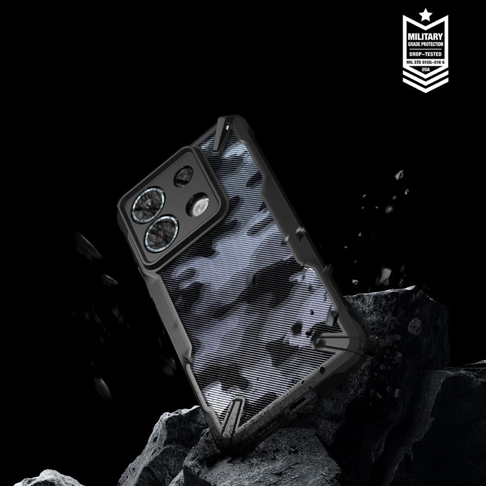 Ringke Xiaomi Redmi Note 13 Pro 5G / Poco X6 5G Fusion X Σκληρή Θήκη με Πλαίσιο Σιλικόνης - Camo Black