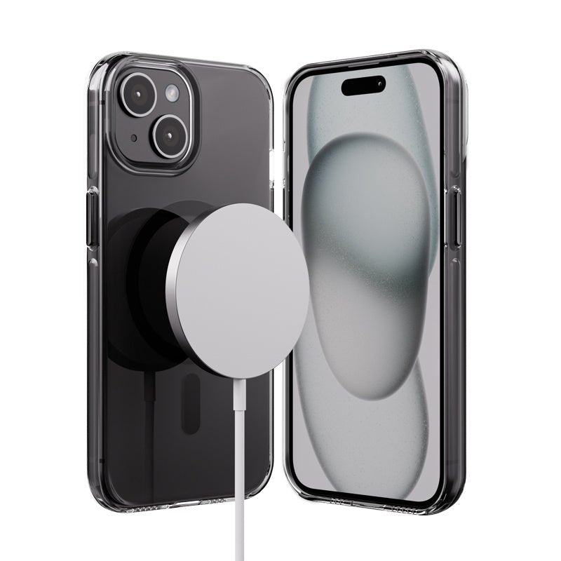 Crong iPhone 15 Clear Mag Pro - Σκληρή Θήκη με MagSafe - Black
