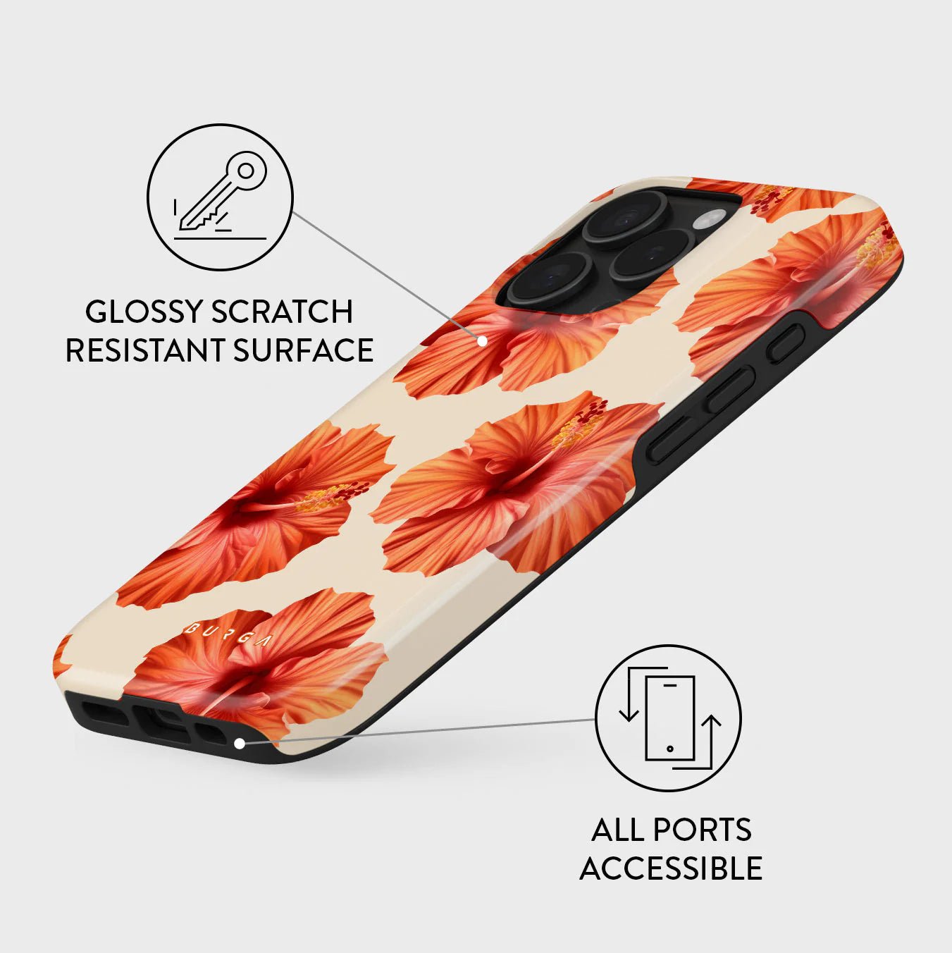Burga iPhone 16 Pro Max Fashion Tough MagSafe Σκληρή Θήκη με MagSafe - Bonita