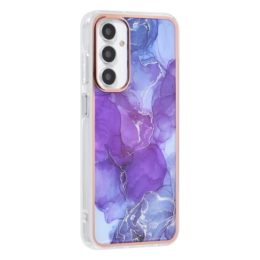 Tuniq Samsung Galaxy A25 5G - Σκληρή Θήκη με Πλαίσιο Σιλικόνης - Σχέδιο Μάρμαρο - Μοβ