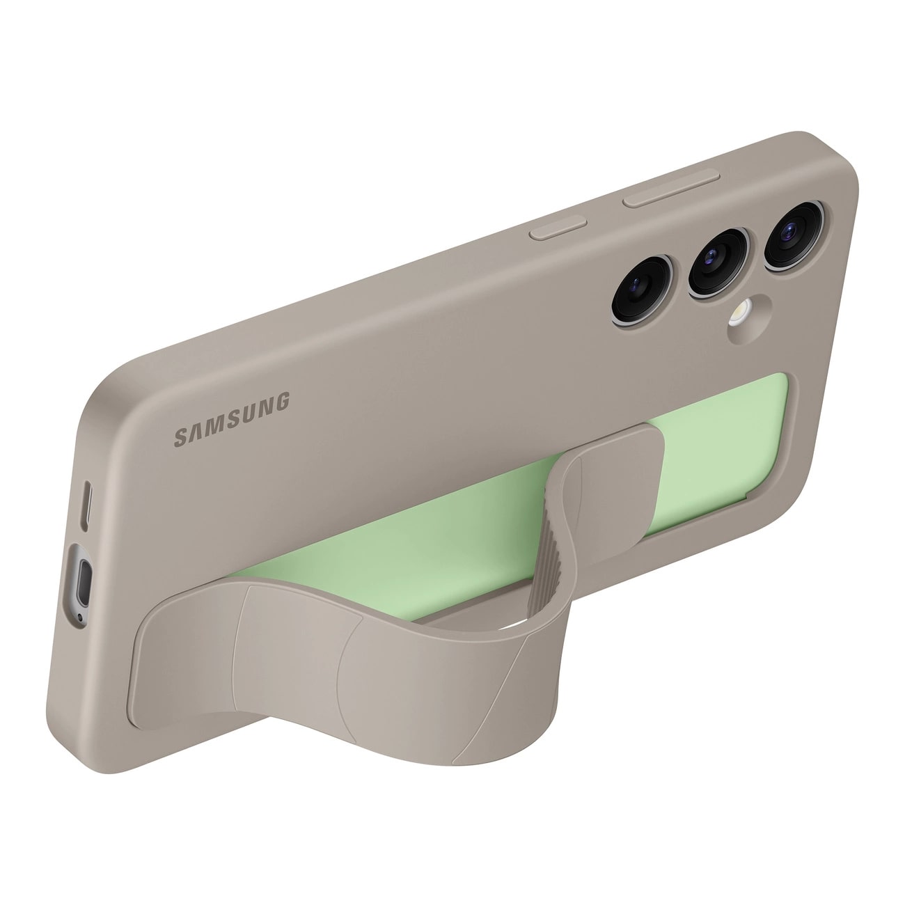 Samsung Standing Grip - Samsung Galaxy S24 Θήκη Σιλικόνης με Finger Holder / Stand - Taupe - EF - GS921CUEGWW