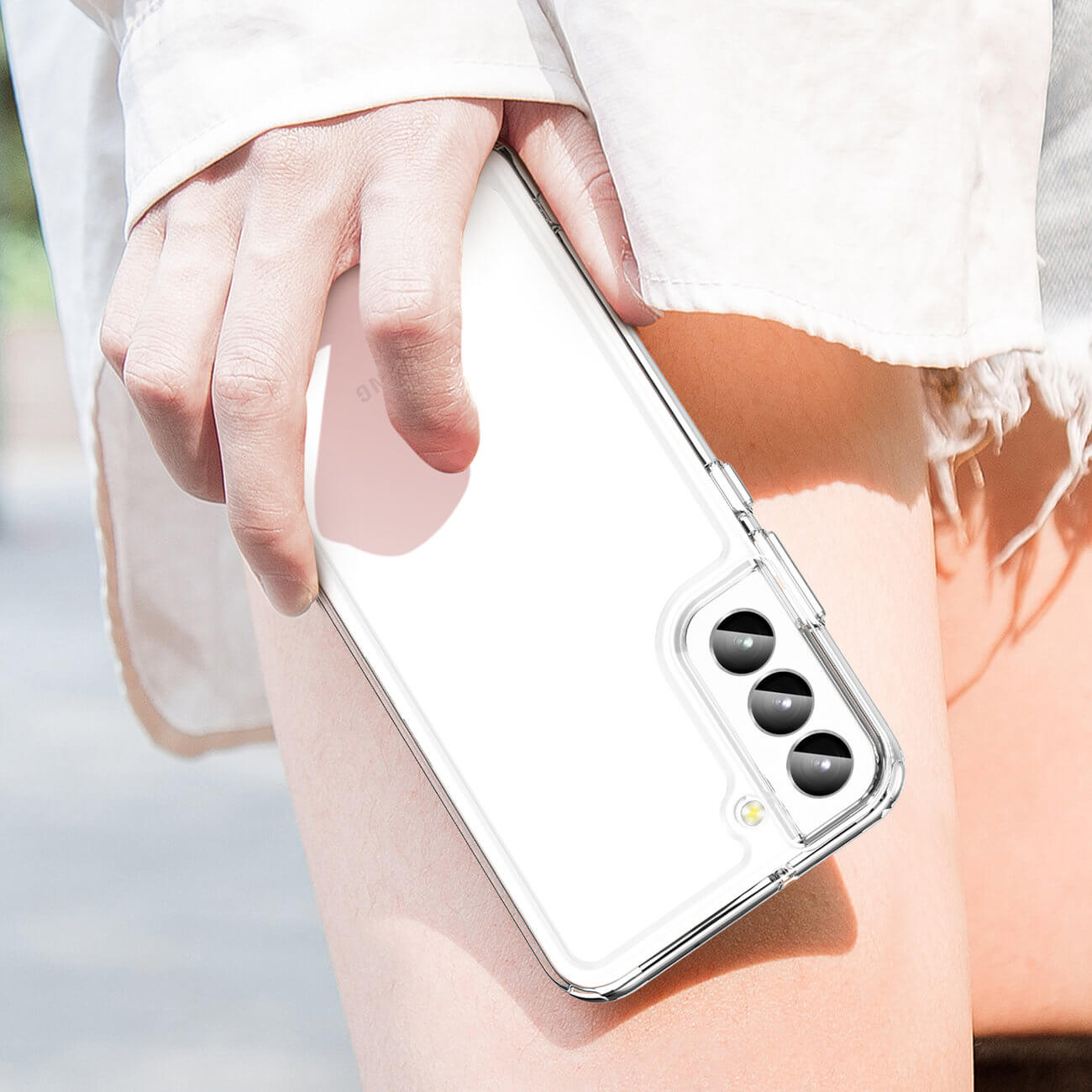 OEM Samsung Galaxy S23+ Outer Space Σκληρή Θήκη με Πλαίσιο Σιλικόνης - Διάφανη