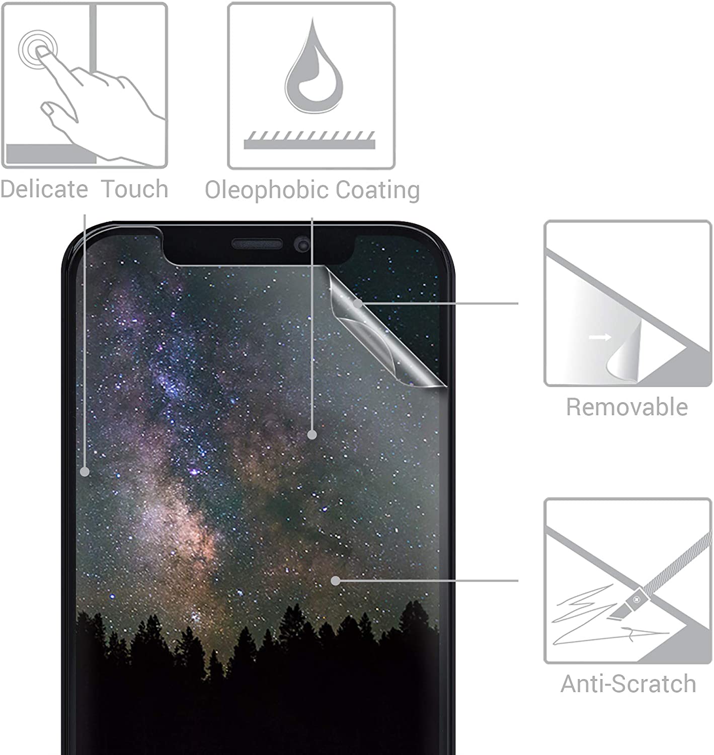 KW iPhone 12 / iPhone 12 Pro - Τρεις Μεμβράνες Προστασίας Οθόνης - Διάφανες - 53817.1