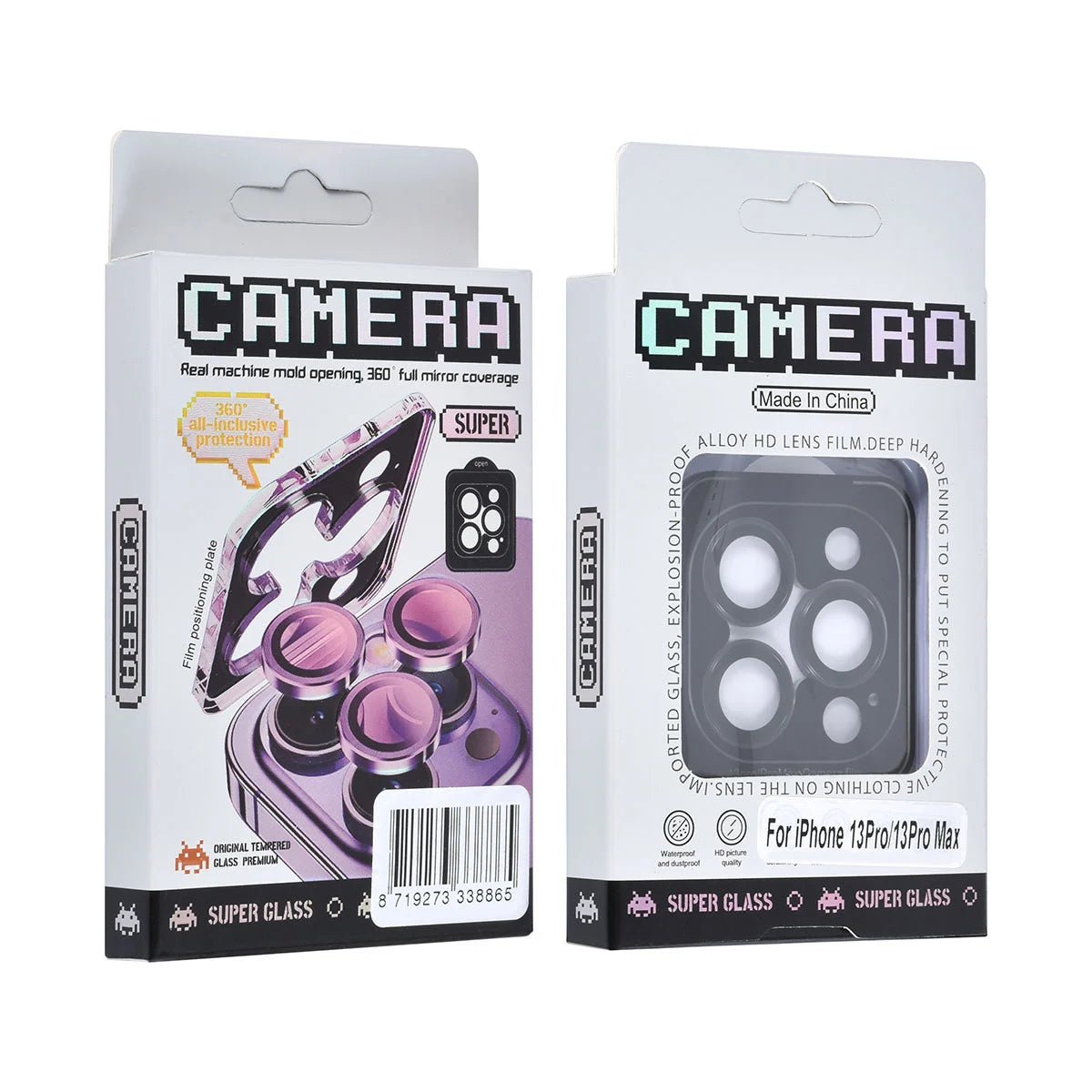 Tuniq iPhone 13 Pro / iPhone 13 Pro Max - Προστασία Κάμερας - Αντιχαρακτικό Γυαλί - Διάφανο / Μαύρο