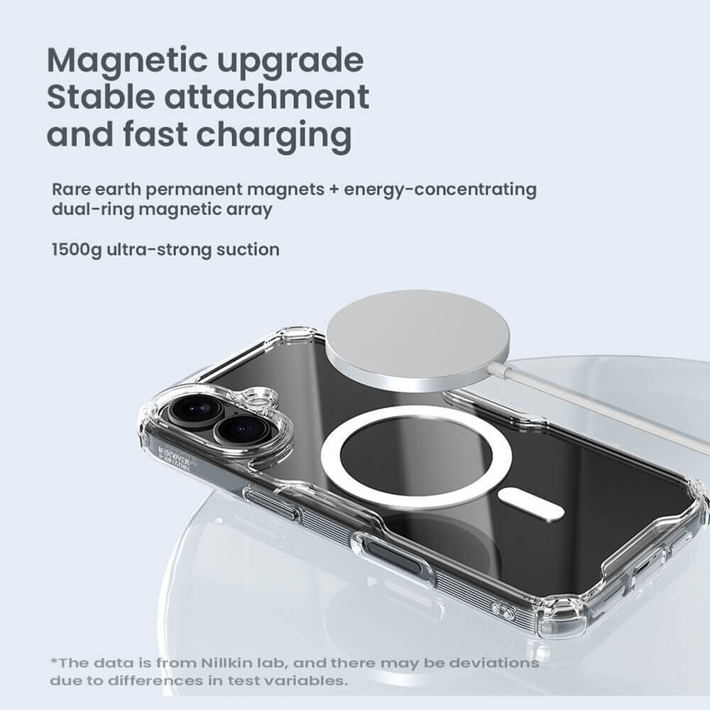 Nillkin iPhone 16 Plus Nature Pro Magnetic - Σκληρή Θήκη με Πλαίσιο Σιλικόνης και MagSafe - Διάφανη / Blue