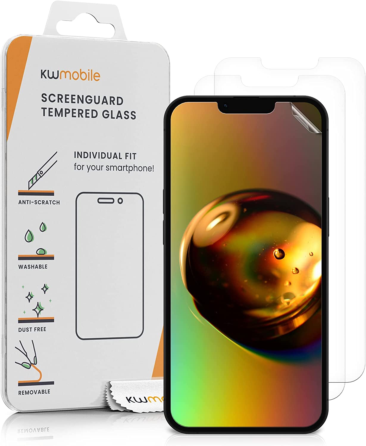 KW iPhone 14 - Τρεις Μεμβράνες Προστασίας Οθόνης - Διάφανες - 59223.1