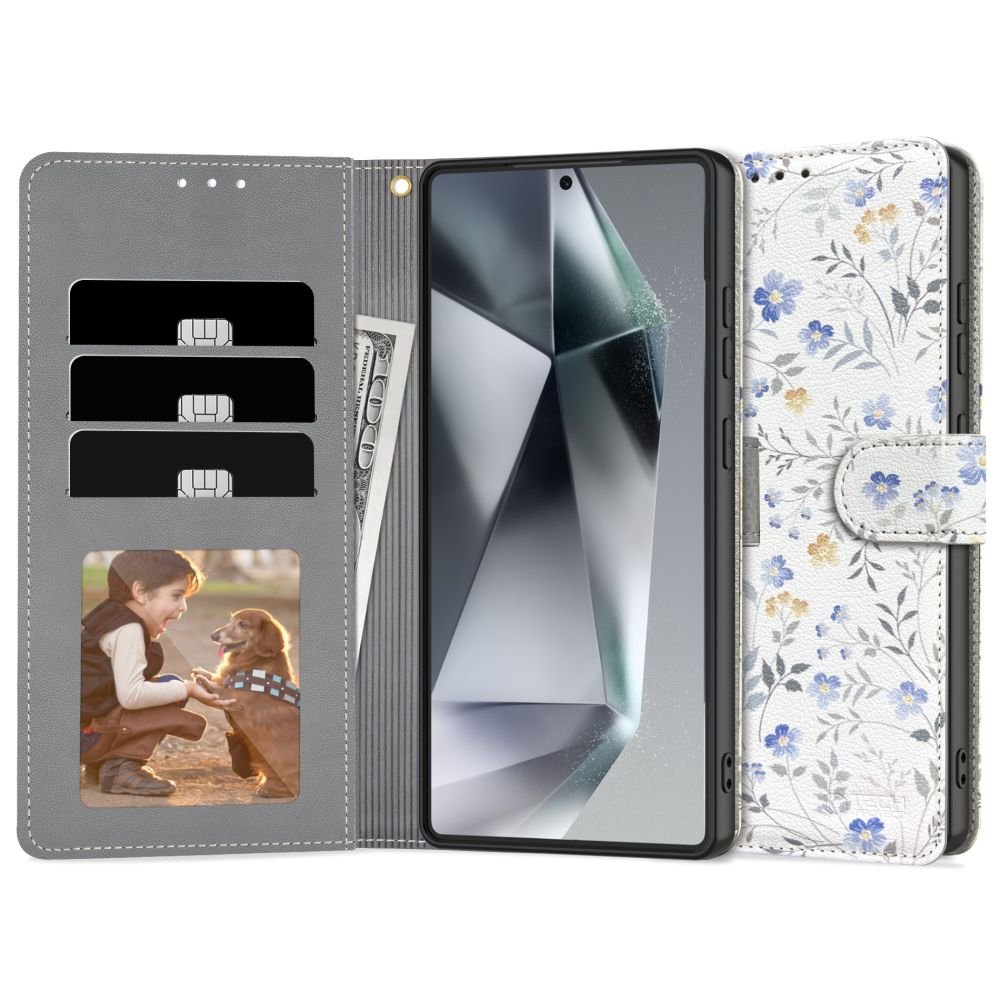 Tech - Protect Samsung Galaxy S25 Ultra Θήκη Πορτοφόλι Stand από Δερματίνη - Spring Flowers